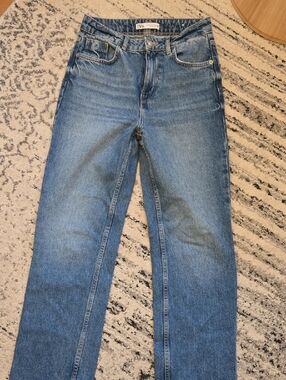 ZARA Medium Blue Straight Jeans